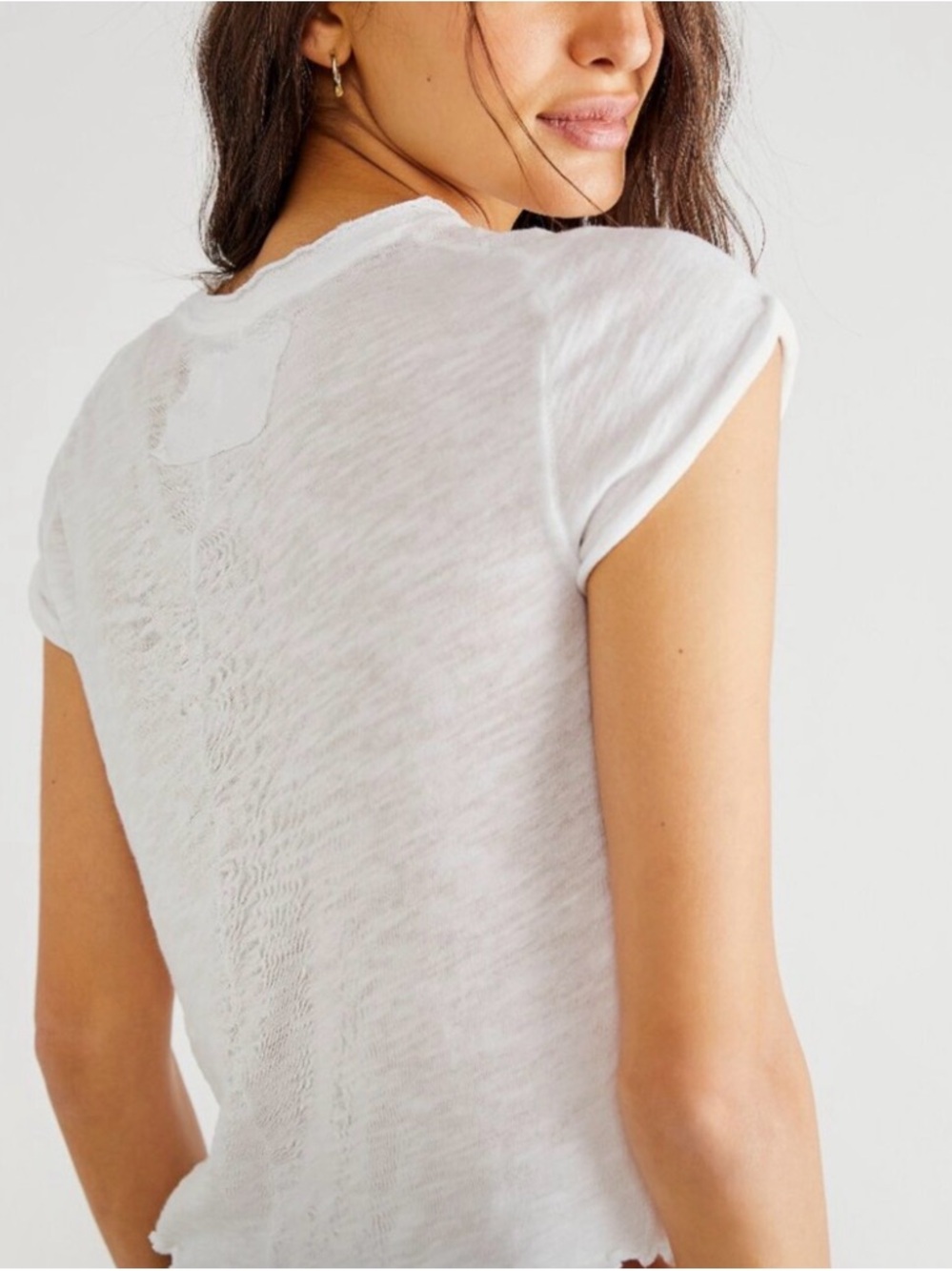NWT White free people be my baby tee - Picture 2 of 7